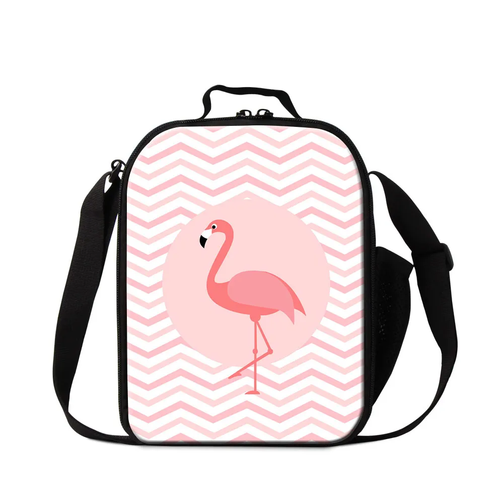 Personalizza il design delle borse da pranzo stampate con fenicotteri animali per la borsa da pranzo portatile per alimenti da donna per studenti