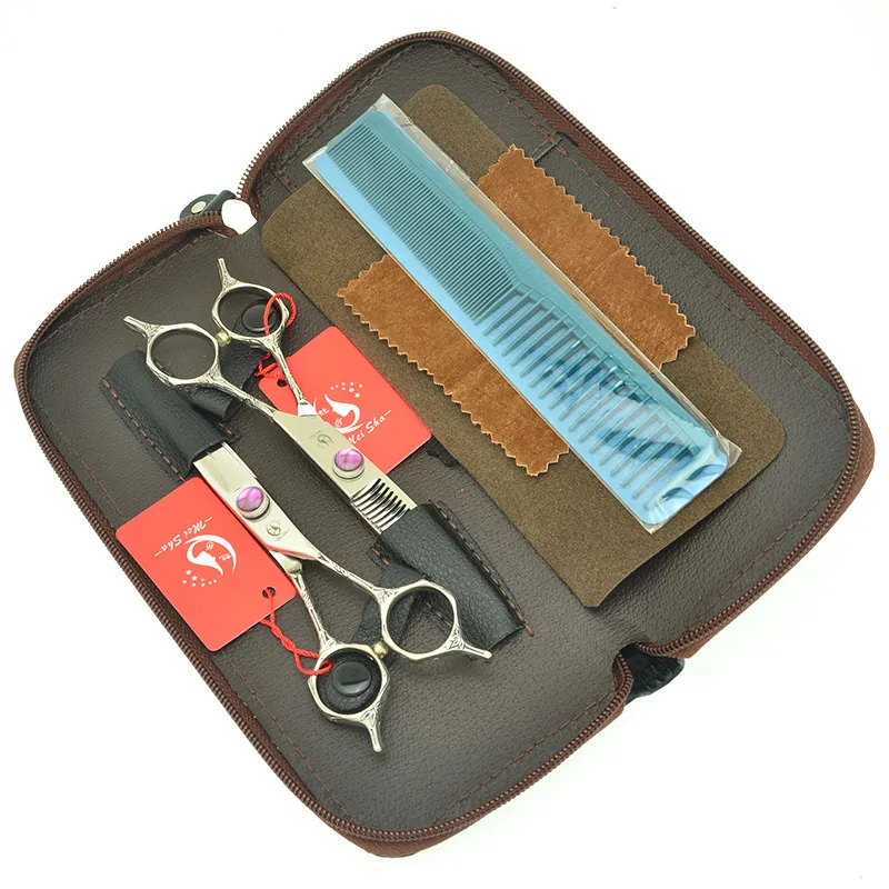 6,0 "Meisha Japão 440C Scissors Scissors Salon Barbers Cutting Thinning Tesouras Lâminas de cabelo Profissional Cabelo Humano Clipper Kits Ha0430