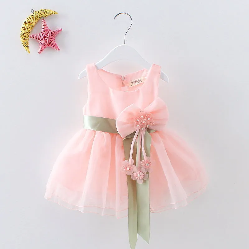 0-2 Year Baby Girl Summer Bow Vest Dress Knee-Length Sleeveless Polyester  Fiber Birthday Dress from Dhgate Girl's Dresses - price 13.41