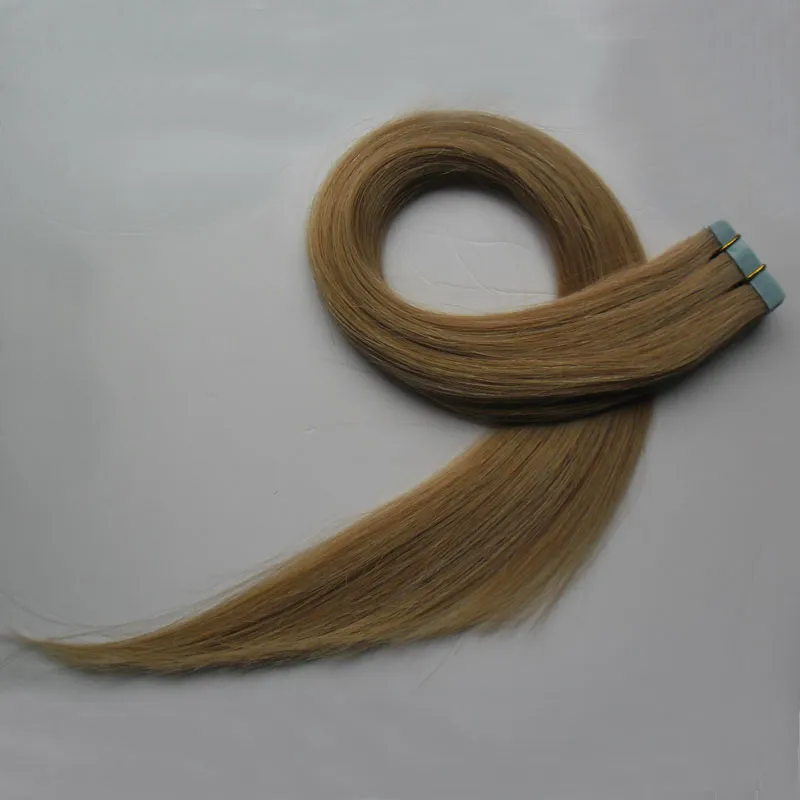 Brésilien Vierge Cheveux Miel Blonde Bande cheveux 100g Droite Machine Remy Cheveux Sur Adhésifs Invisible Bande PU Peau Trame
