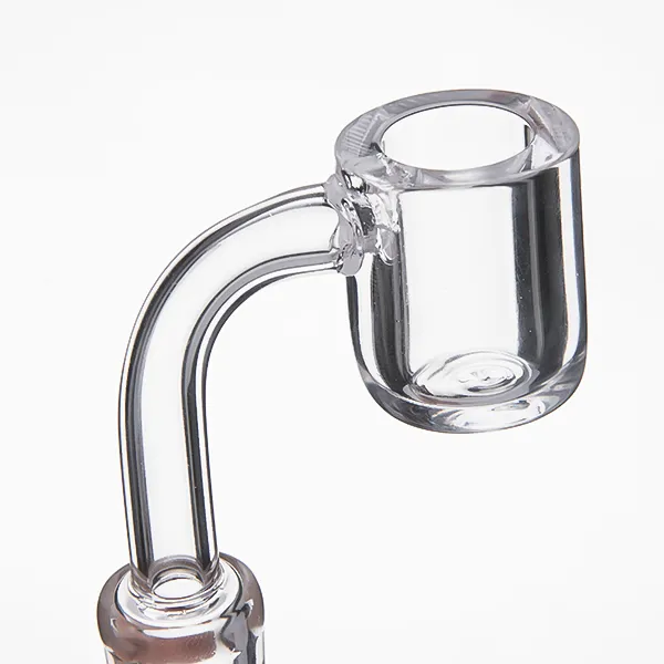 Accessori fumatori Ciotola piatta Banger al quarzo spesso 4 mm + Bong universale in vetro Dab Rig Banger Giunto lucidato a 90 gradi il tappo in carb con una sfera SKGA644-Q-B + SKGA559