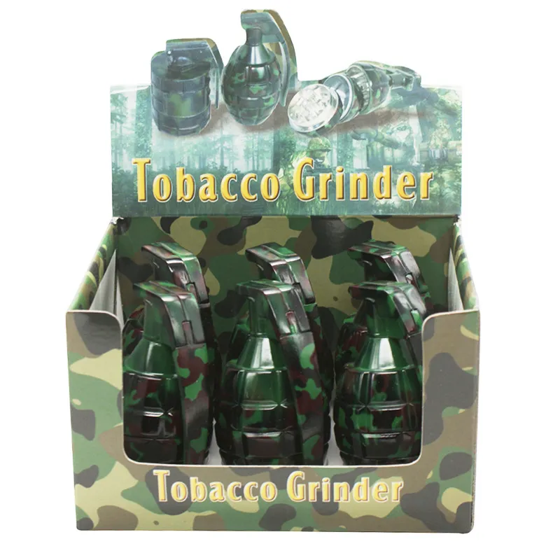 New Arrive Metal Hand Grenade Shape Tobacco Grinding Machine For Camouflage Small Grenades Smoking Accessories 