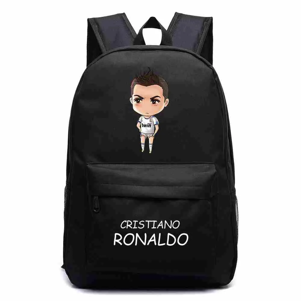 Mochila de lona de dibujos animados Cristiano Ronaldo para niño y niña, mochilas de fútbol, mochilas escolares para adolescentes, Mochila informal, Mochila Escolar