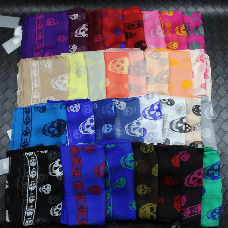 Brand designer skull scarf for women and men Best quality 100% pur silk satin fashion women brand scarves pashmina shawls