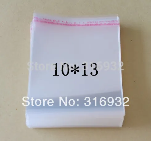 Duidelijke hersluitbare cellofaan / bopp / poly tassen 10 * 13cm transparante opp zak verpakking plastic zakken zelfklevende zegel 10 * 13 cm