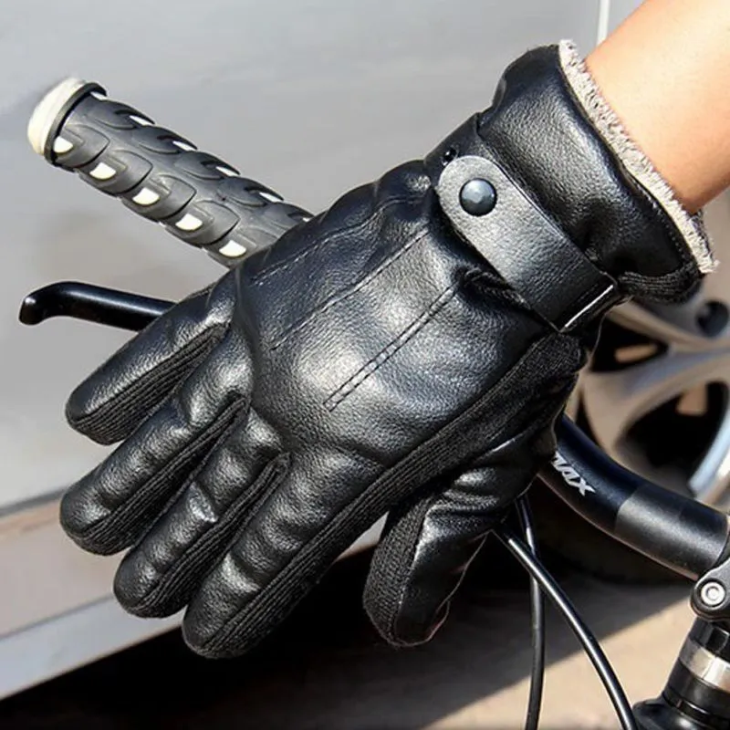 1 Pair Men Leather Gloves Thinsulate Soft Feel Full Fingle Winter Warm Breathable Glovers