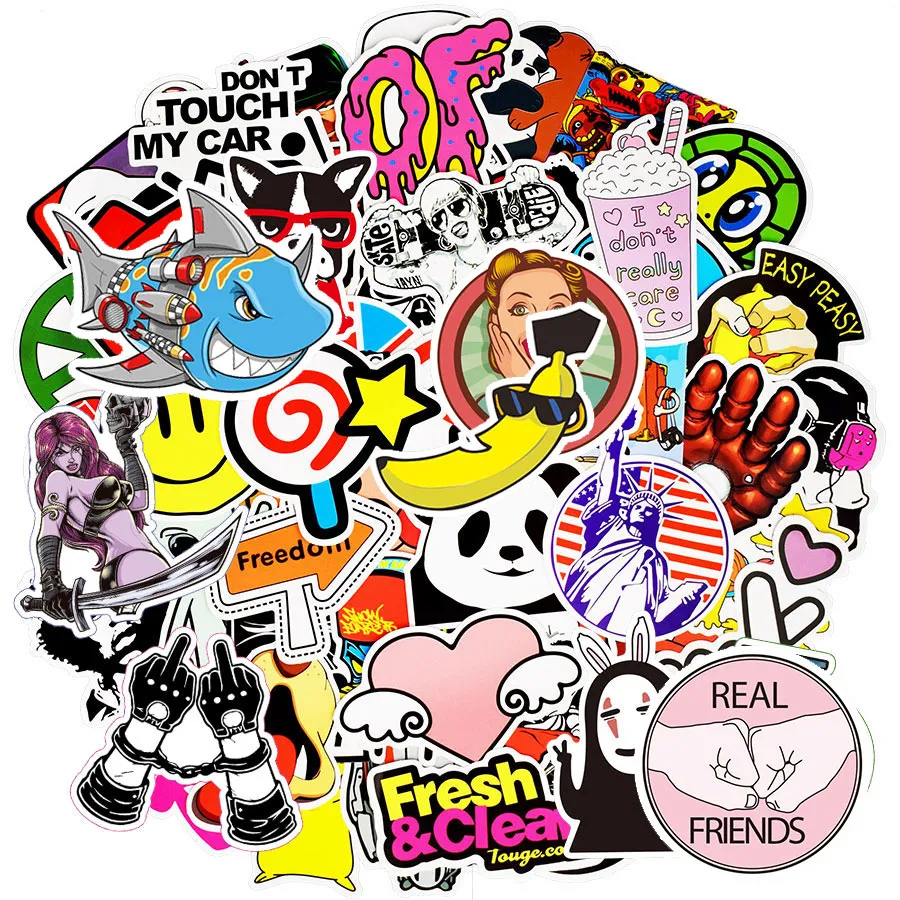 100Pcs Neon Stickers Decal, Waterproof Vinyl Stickers Pack for Bumper,  Laptop, Skateboard, Water Bottle, Luggage, Phone, Graffiti Stickers for  Adults