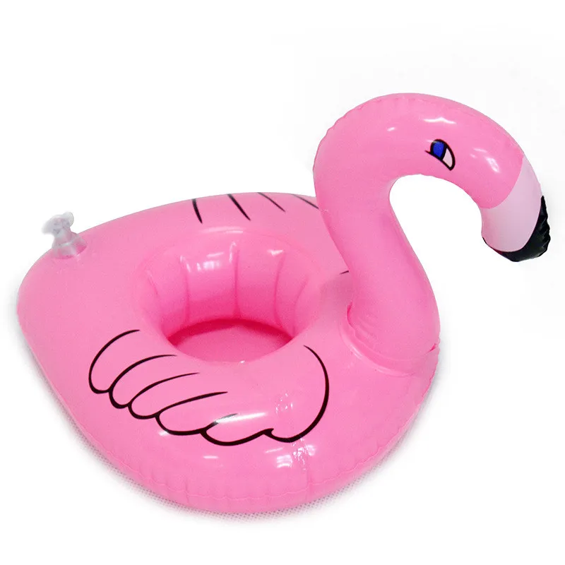 INS PVC Uppblåsbar Flamingo Drinks Cup Holder Pool Cartoon Floats Floating Drink Cup Stand Ring Bar Coasters Children Bath Toy Swi1047799