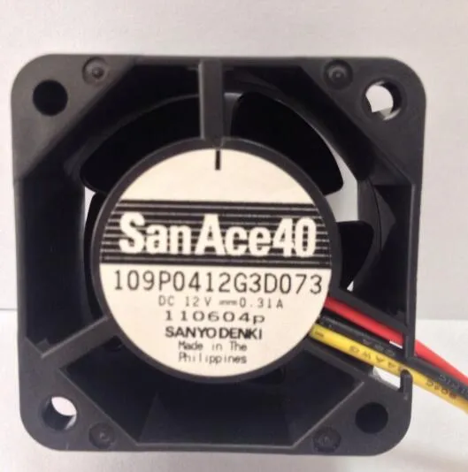 Original Sanyo 109P0412G3D073 4028 DC 12V 4cm 3 - Wire Server Cooling Fan