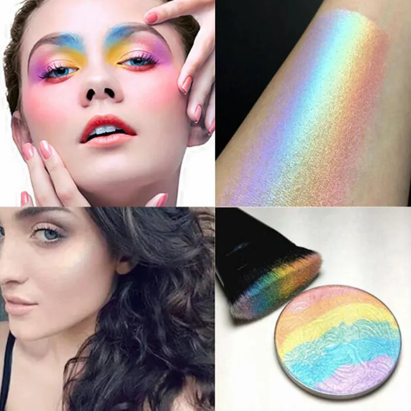 Marca Blush Makeup Highlighter Face Powder Colorete Mujeres Belleza Maquillaje Rainbow Highlighter Blush Powder envío gratis