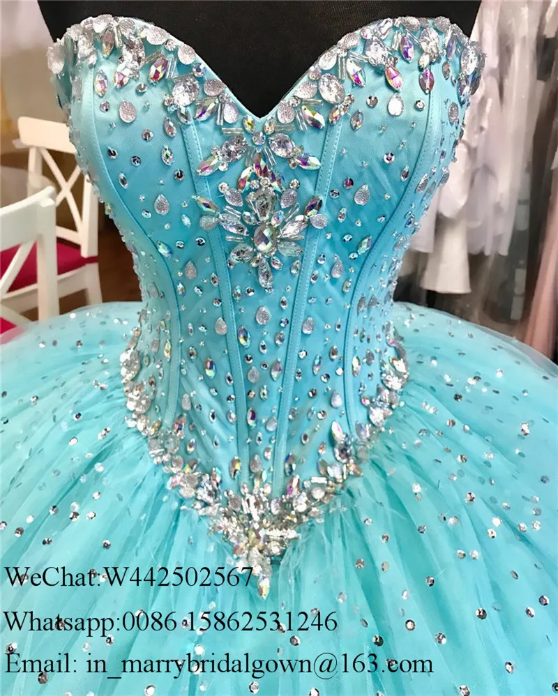 Luxury Crystals Sweet 16 Quinceanera Klänningar 2020 Ball Gown Sweetheart Pageant Vestidos 15 Anos Plus Size Arabiska Masquerade Prom Party Gowns