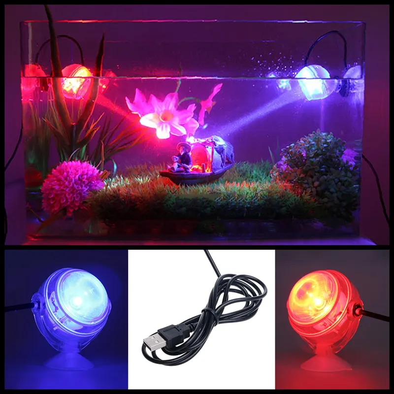 Indoor LED Underwater Lamp Waterproof LED Aquarium Light for Coral Reef Fish Tank Submersible Aquarium Light Spot Lamp