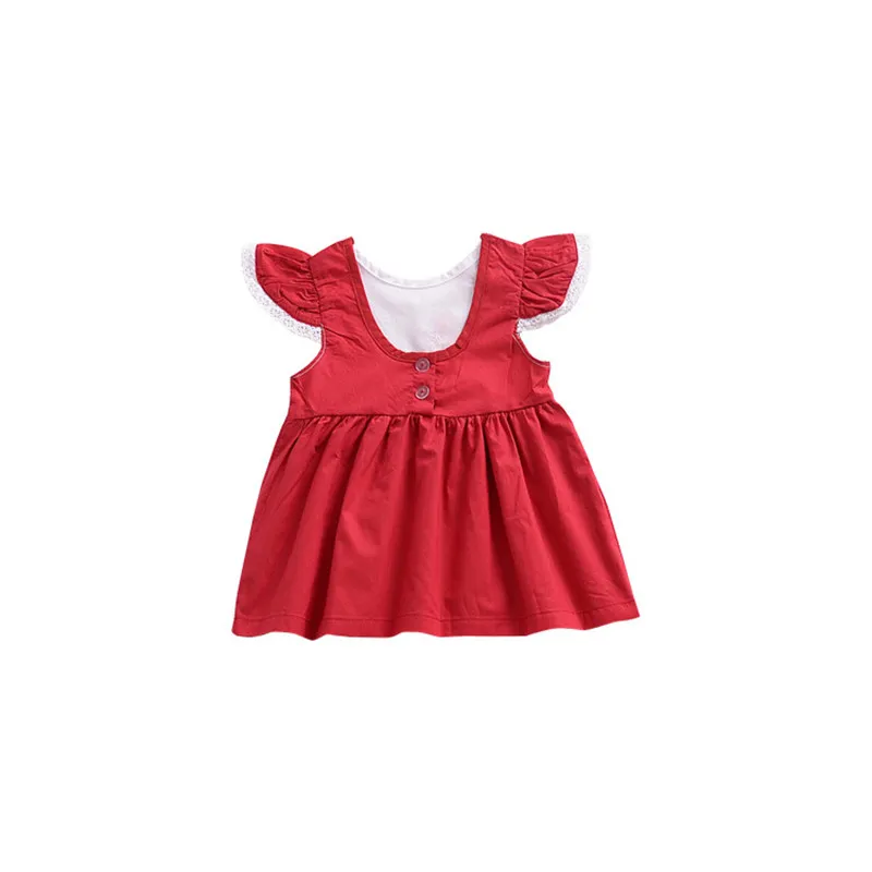 Barnkläder Babyflickor Klänningar 2019 Ny Sommar Ärmlös One Piece Lace Broderi 3d Flower Dress Lovey Bowknot Ruffle Kids Dress