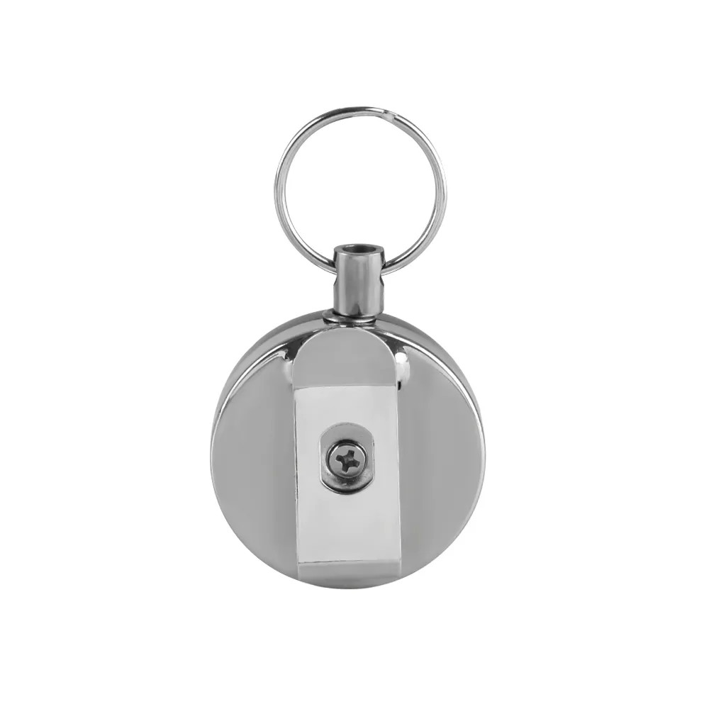 Prosta metalowa odznaka karta Uchwyt Uchwyt Key Ze Stali Nierdzewnej Ring Pierścień Pasek Pull Chowany Key Breloczek Keychain