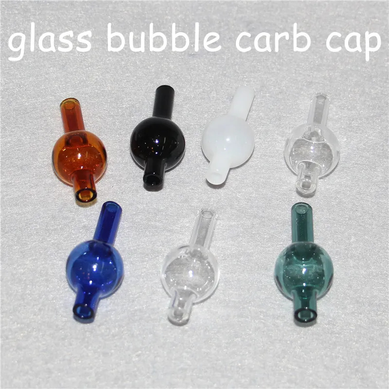 Colorful glass bubble cap for Quartz Thermal Banger Nails bar Frosted Polished Joint E-nail Retail Double Tube QuartzThermal Bangers Nail