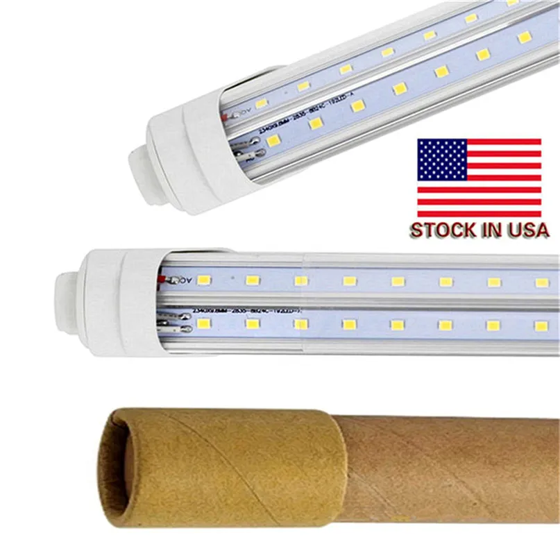 R17D LED Tüpler Işık 4ft 5ft 6ft 8ft Soğutucu Kapı V Şekleli Çift Serçe 270 AÇI T8 LEDS Işık Tüpü AC 110-277V Ul Cul F96T12 T10 HO Replace Balast Floresan'ı Kaldır