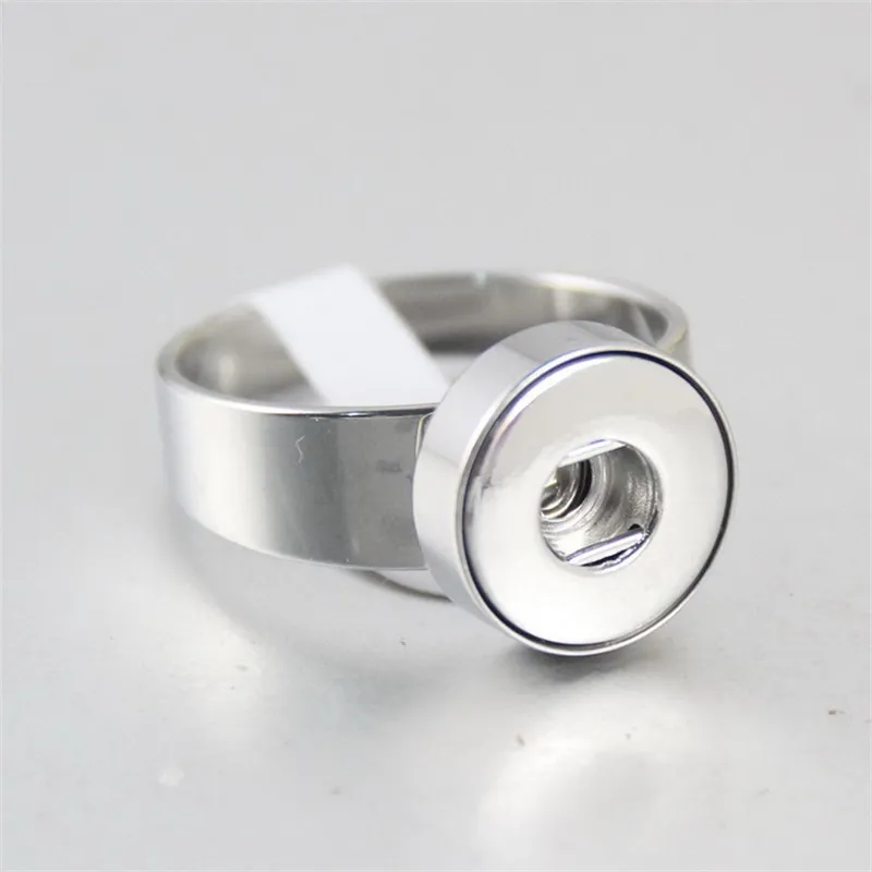 مقاس 7/8/9/10 حلقات زر Snap Button Rings Stainless Steel Band Copper Base DIY 12MMM Jinger Snap Rings Jewel