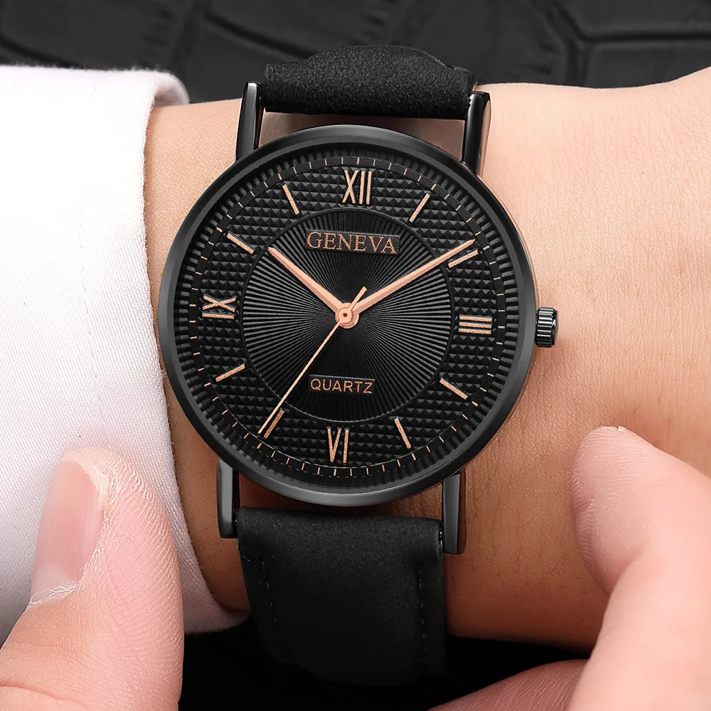 Moment # N03 DROPSHIP relogio 2018 Men's Watches Geneva Fashion Sport Watch Stainless Steel Leather Womens Dress Wrist Watch