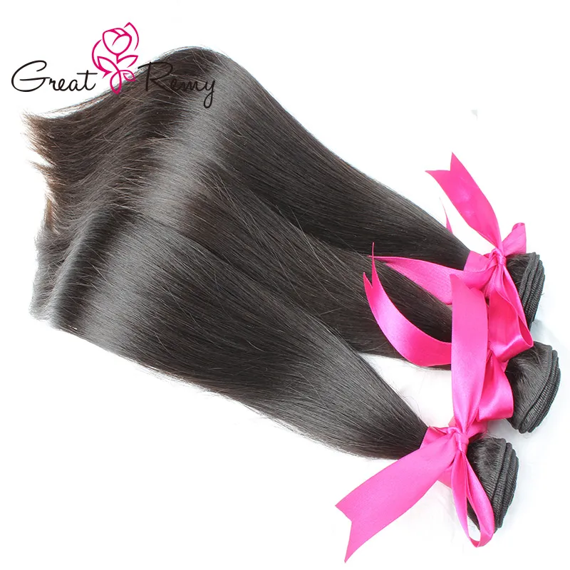 3 unids / lote SIN PROCESAR Braziilan Virgin Hair Weave Extensiones de cabello recto Paquetes Peruano Malasio Indio Remy Paquetes de cabello Trama Greatremy 8-34 pulgadas VENTA