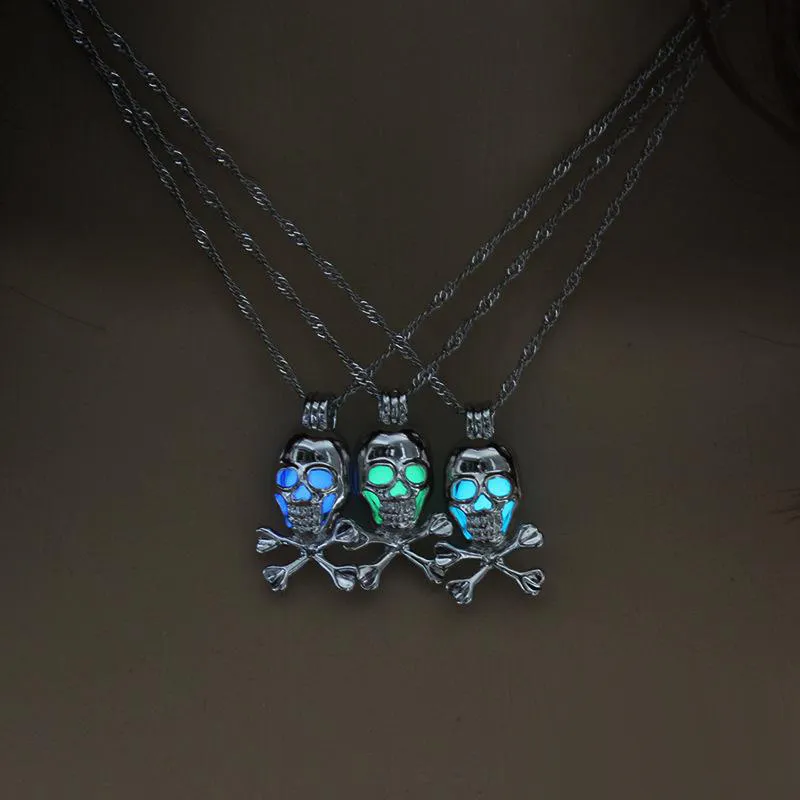 16 designs Luxury Glow in the dark stone necklace Open luminous pearl cage pendant necklaces For women Ladies Fashion Jewelry