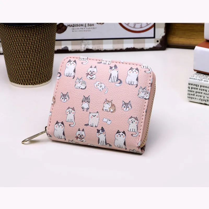 Carteras y monederos para mujer de perro para niñas kawaii niños pequeño monedero corto tarjetero mujer mini personaje de dibujos animados animal