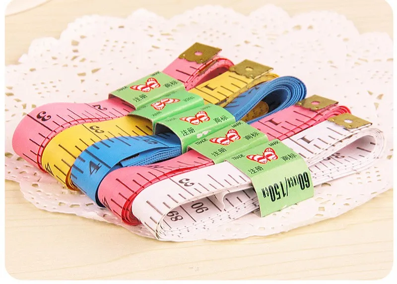 Colorful Plastic Soft Ruler Measuring clothing tape measuring tool Tape ruler Home practical sewing ruler 1.5m with Iron head