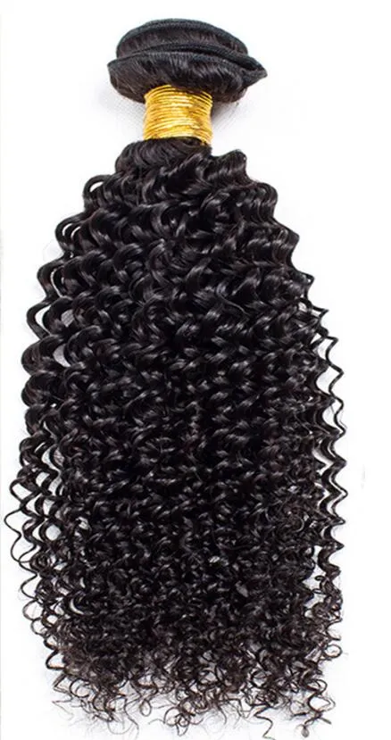 Brasiliansk djupvåg Mänsklig hårbuntar Kinky Curly Weave Weft Peruvian Malaysian Indian Mongolian Virgin Hair Deep Curly Hair Extensions