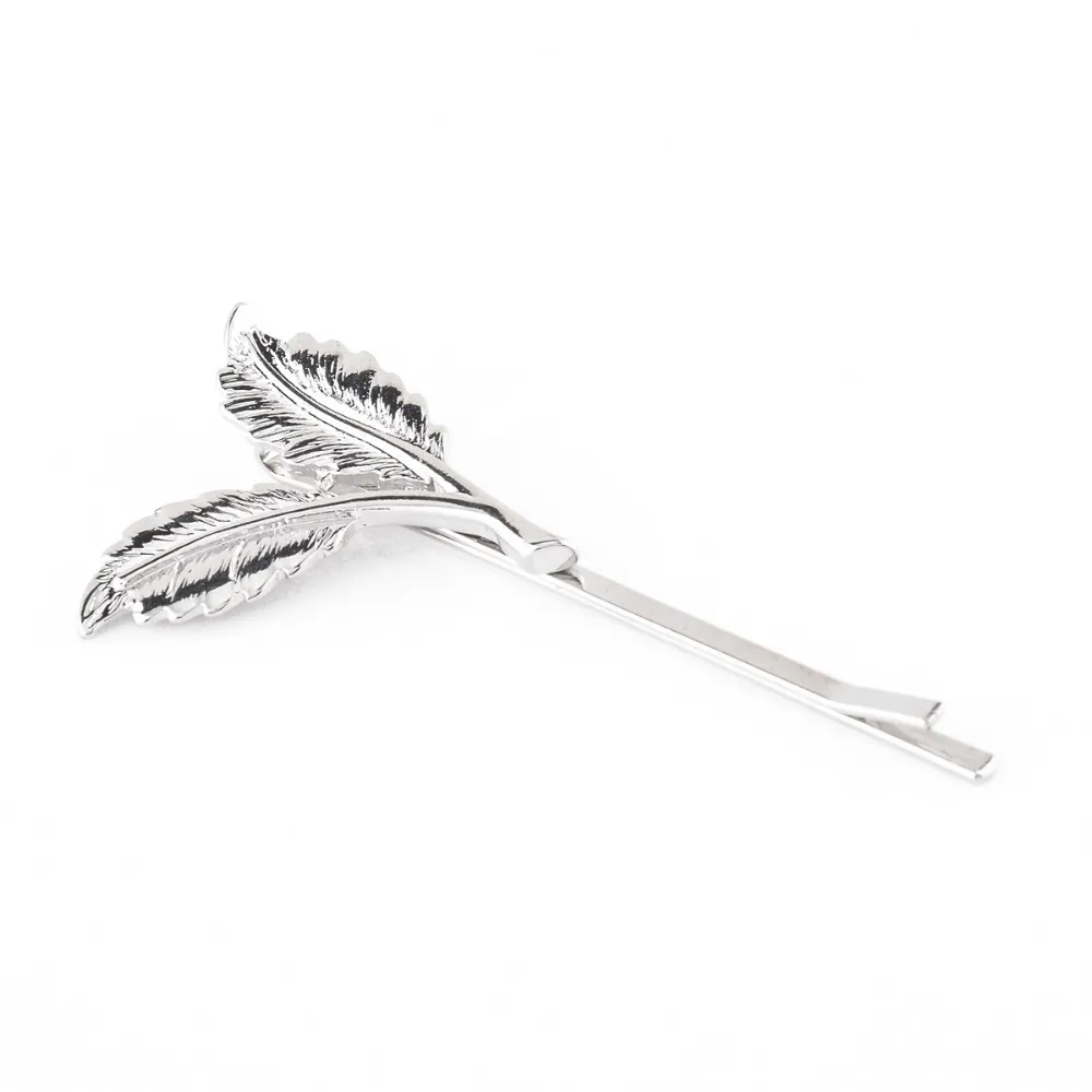 Inilbran Vintage Foglia Capelli Clip Barrettes Argento Piuma Capelli Barrettes Metallo Foglia Barrette Testa Clip Foglia Capelli Pin Clip Decorativo Copricapo Francese Accessori Per Capelli Per Donne