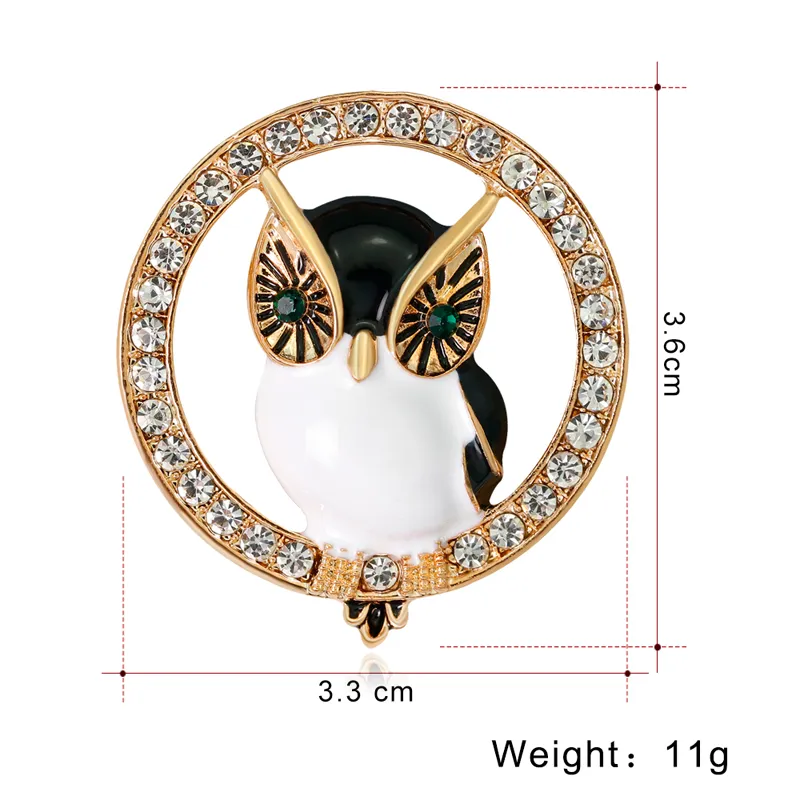 Moda Strass Crystal Crystal Enamel Broche Roupas Acessórios Night Owl Insect Broche Jóias Pins para terno vestido livre navio