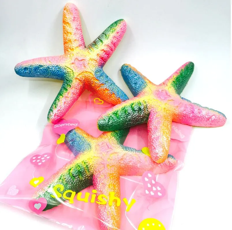 Cute Squishy Starfish Sea Star Slow Rising Jumbo 18CM Cinghie telefono Crema Profumata Torta Pane Kid Toy Gift Doll