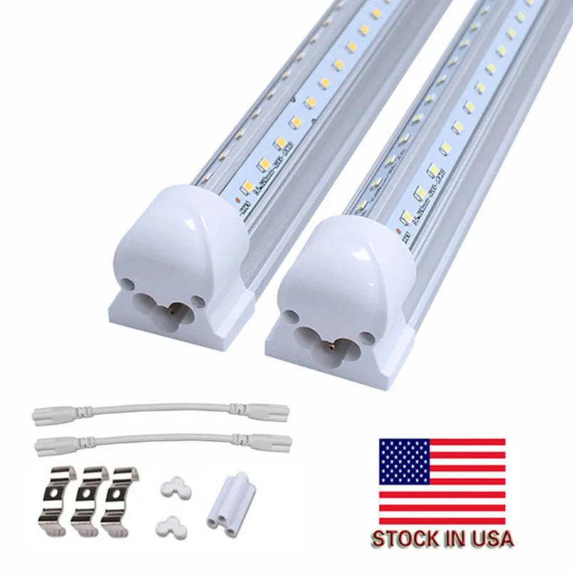 LED tubes Integrated LED ceiling light 4FT 5FT 6FT 8FT LED T8 55W 72W LED tubes V Shape shop lights frosted cover