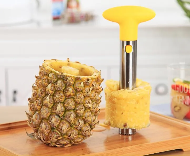 Pelador de piñas Herramientas de frutas Creativo Acero inoxidable Fruta Piña Corer Cortadoras de piña Herramientas de cocina Pelador de piña Cuchillo parer