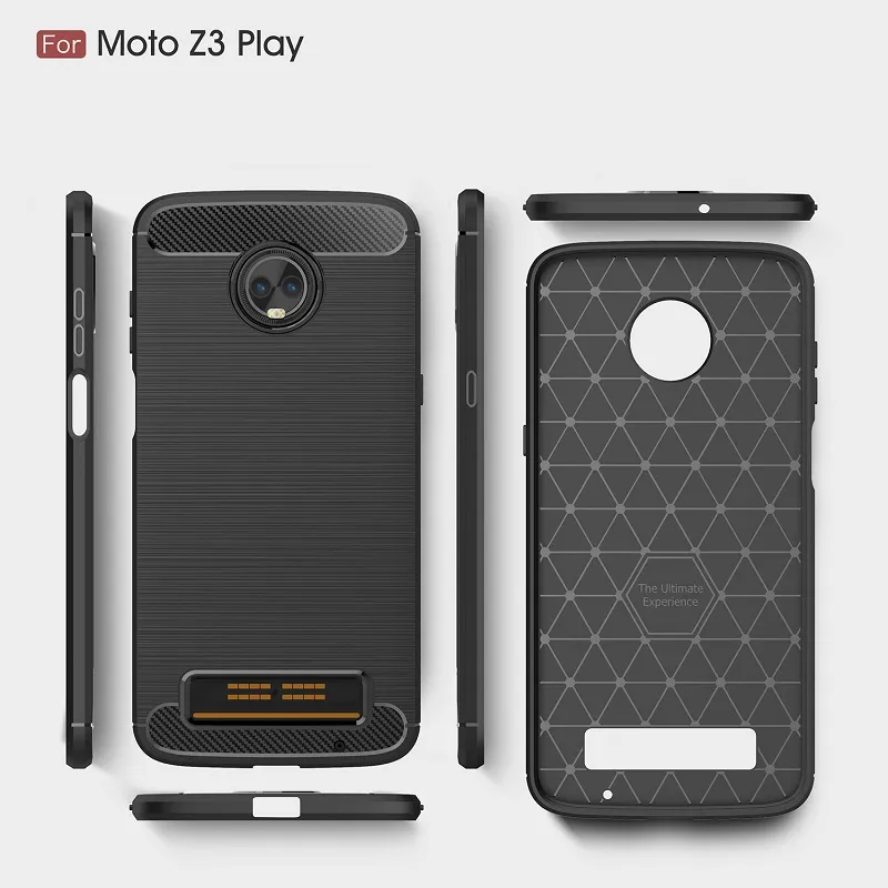 2018 Motorola Z3の新しい携帯電話ケースは、モトZ3再生のバックカバーのための炭素繊維の頑丈な箱送料無料