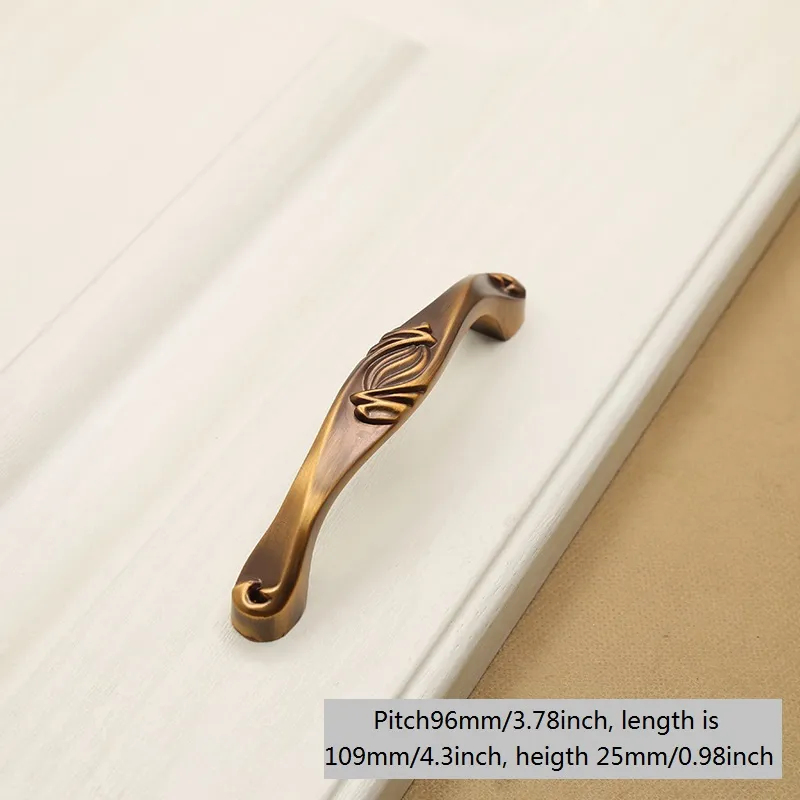 pitch 96mm/128mm pull antique cabinet door handle drawer knob bronze hand drawer cupboard closet Building Supplies