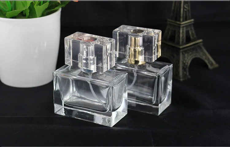 2019 NIEUWE 30 ML glazen sproeier parfumfles, leeg beschouwbare spuitfles 1oz met goud zilver parfume verstuiver / Gratis DHL verzending