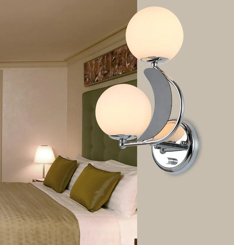 Modern minimalistisk matt sovrum / säng / vardagsrum / hotellgång / korridor / dimbar symmetrisk vägglampa