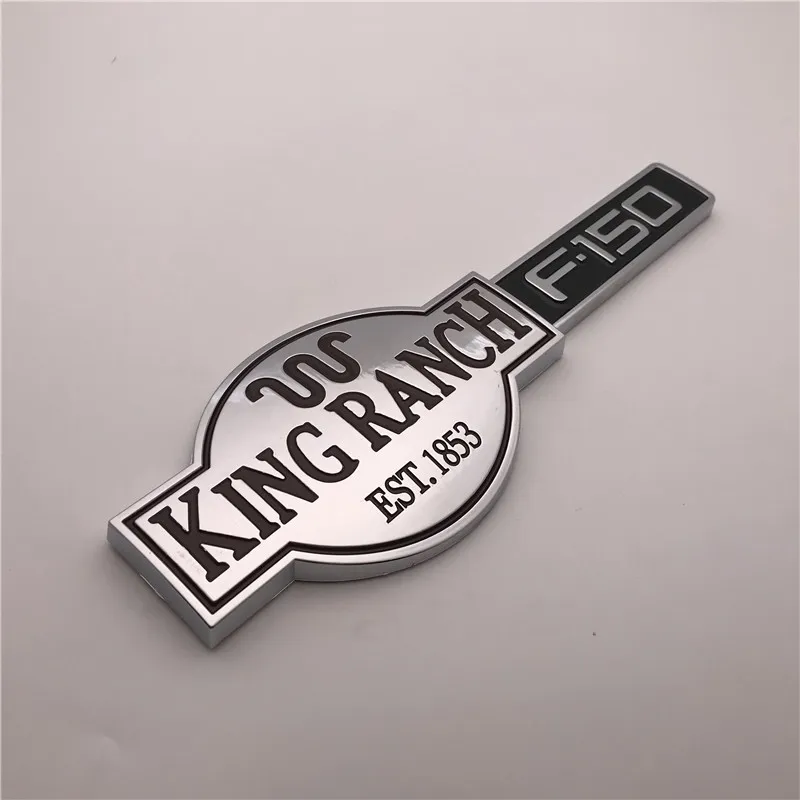 Personalizado cromado marrom e preto KING RANCH est 1853 F150 Emblema do carro adesivo placa de identificação logo300z