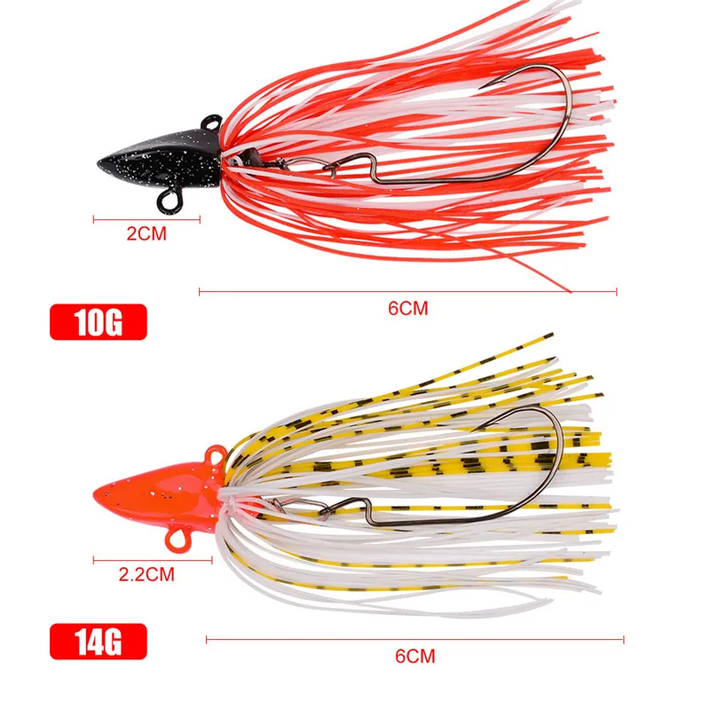 Appâts d'eau douce Buzzbait Bass Spinnerbaits Leurre de pêche 5g 7g 10g 14g Appâts de calmar de queue de barbe de natation peu profonde