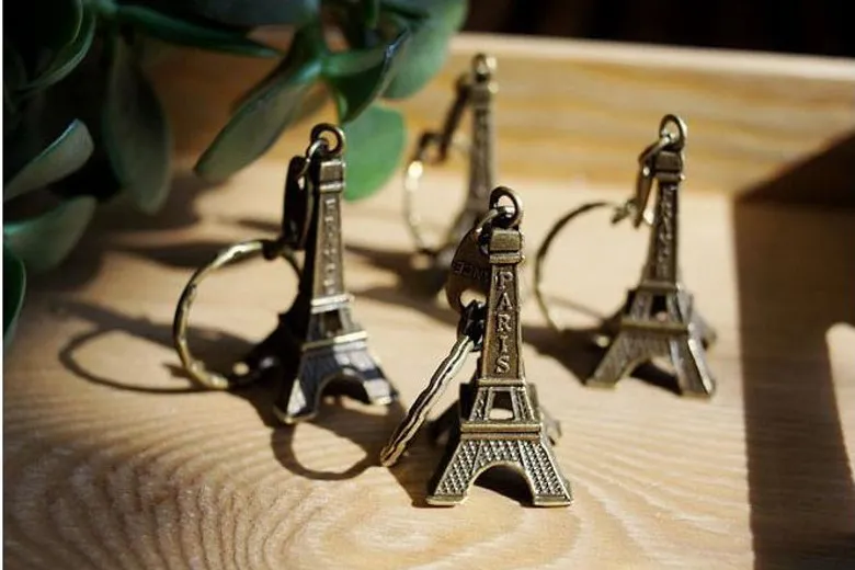 Vintage 3D Paris Tour Eiffel porte-clés Français souvenir paris Porte-clés Porte-clés Porte-clés Anneau 