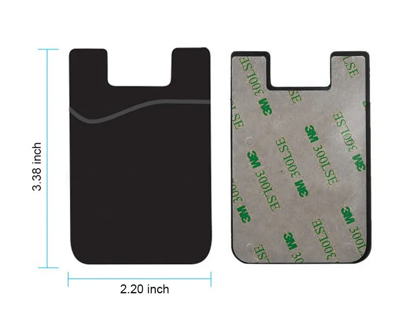 Universal Silicone Wallet Credit Card Cash Pocket Sticker Adhésif Holder Pouch Phone 3M Gadget pour iphone x 8 7 6 6S plus DHL