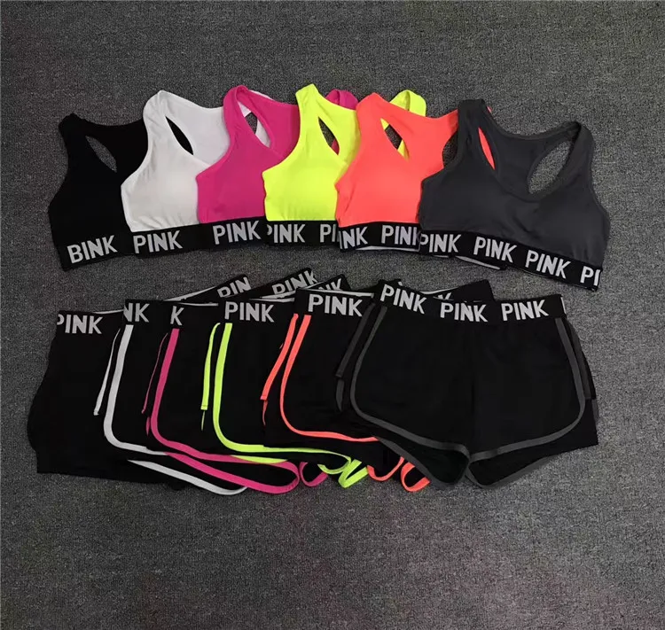 Love Pink Conjuntos Deportivos Sujetador Deportivo Gym Fitness Pantalones Cortos PINK Interior Chaleco De Ejercicio Pantalones Cortos De Yoga Pantalones Up Bras Tops De 2,94 € | DHgate