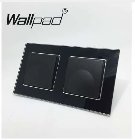 Enchufe de pared con doble tapa, Panel de cristal blanco, 110V-250V, con  pinzas