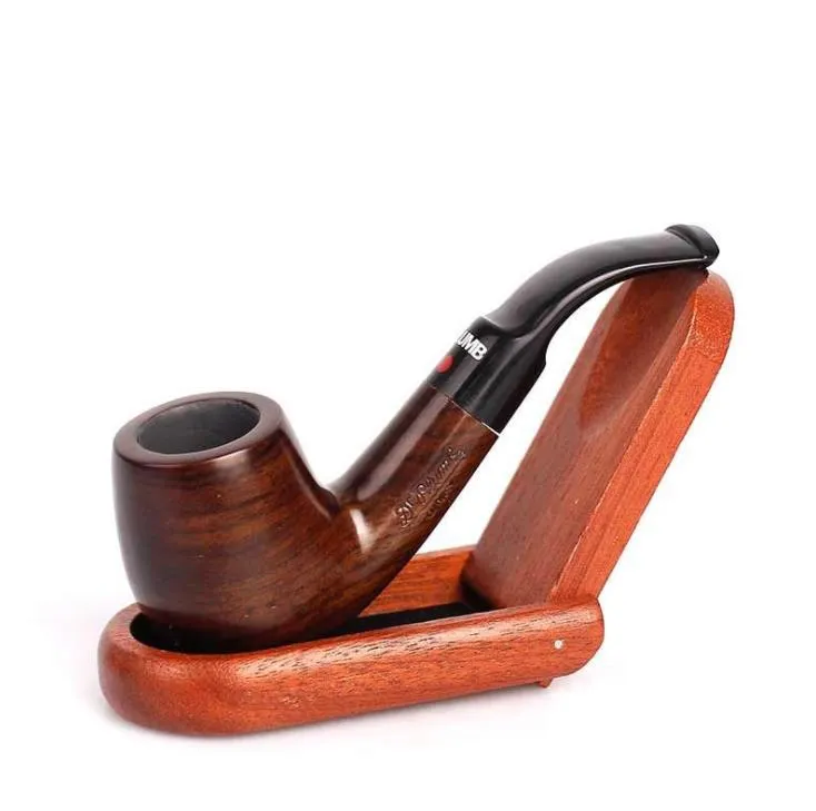 New ebony pipe man curved filter portable ebony pipe smoking accessories