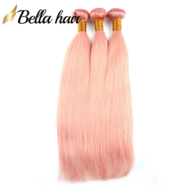 VENTA 11A Extensiones de cabello coloridas Rosa Azul Verde Púrpura Gris Rojo 99J Colores El cabello humano teje paquetes Julienchina BellaHair Factory Outlets Cabeza completa