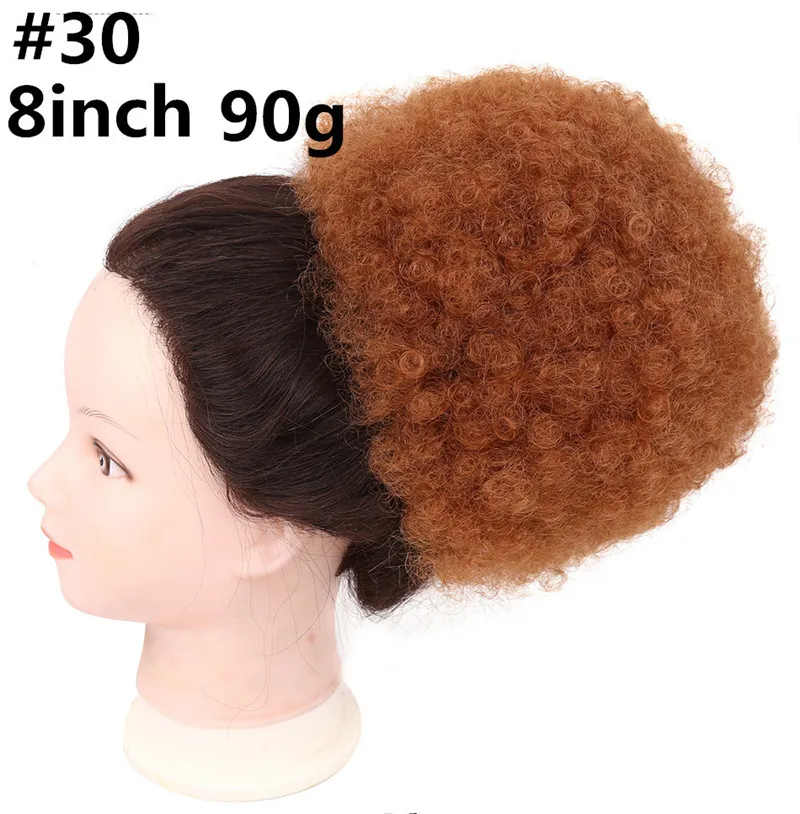 8inch encaracolado cabelo sintético Chignon com dois pentes de plástico Cabelos curtos do casamento estojo