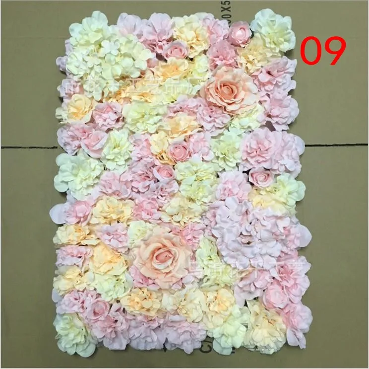 60X40 CM Romantique Artificielle Rose Hortensia Fleur Mur pour la Scène De Noce et Toile De Fond Décoration Beaucoup de couleurs