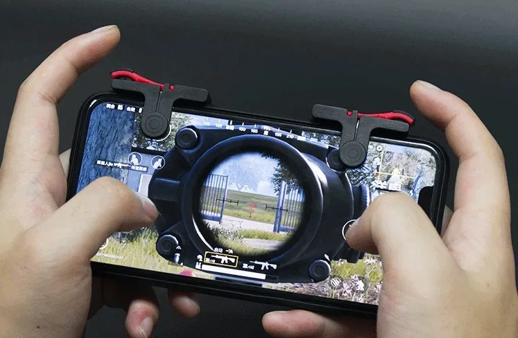 D9 Oyun Tetik Yangın Düğmesi Amaç Anahtar Akıllı telefon PUBG Oyunu Mobil Oyunları Için L1R1 Shooter Denetleyici 50 PAIR / GRUP