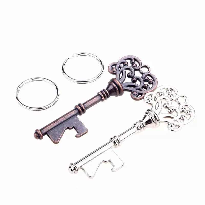 Key Shape Beer Bottle Opener Vintage Retro Keychain Opener Key Ring Metal Bronze / Silver Portable Gifts