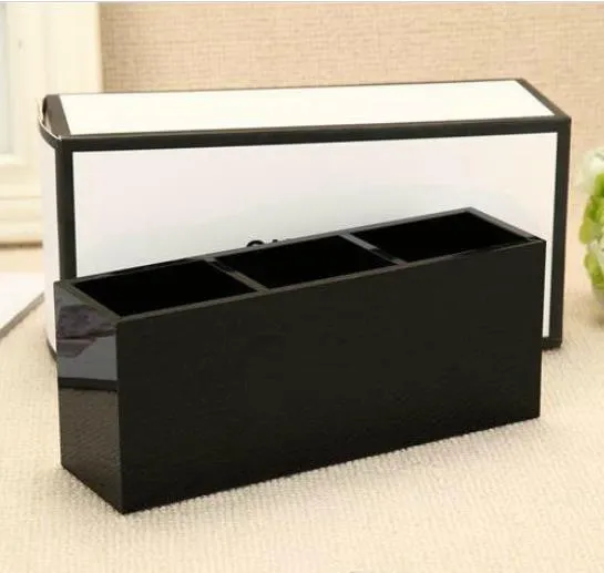 classic high-grade acrylic toiletry 3 grid storage box / cosmetic accessories storage with gift packing