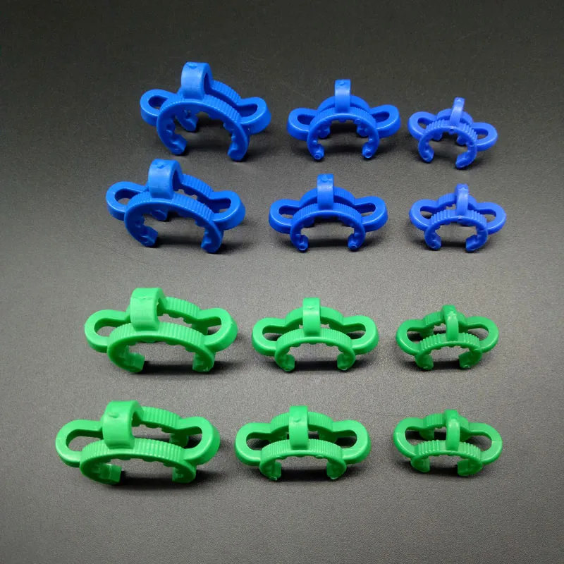 10mm 14mm 18mm Plastica Keck Clip Verde Blu Clip Laboratorio Laboratorio Morsetto Bong Clip Per Vetro Drop Down Adattatore NC Kit Fumo